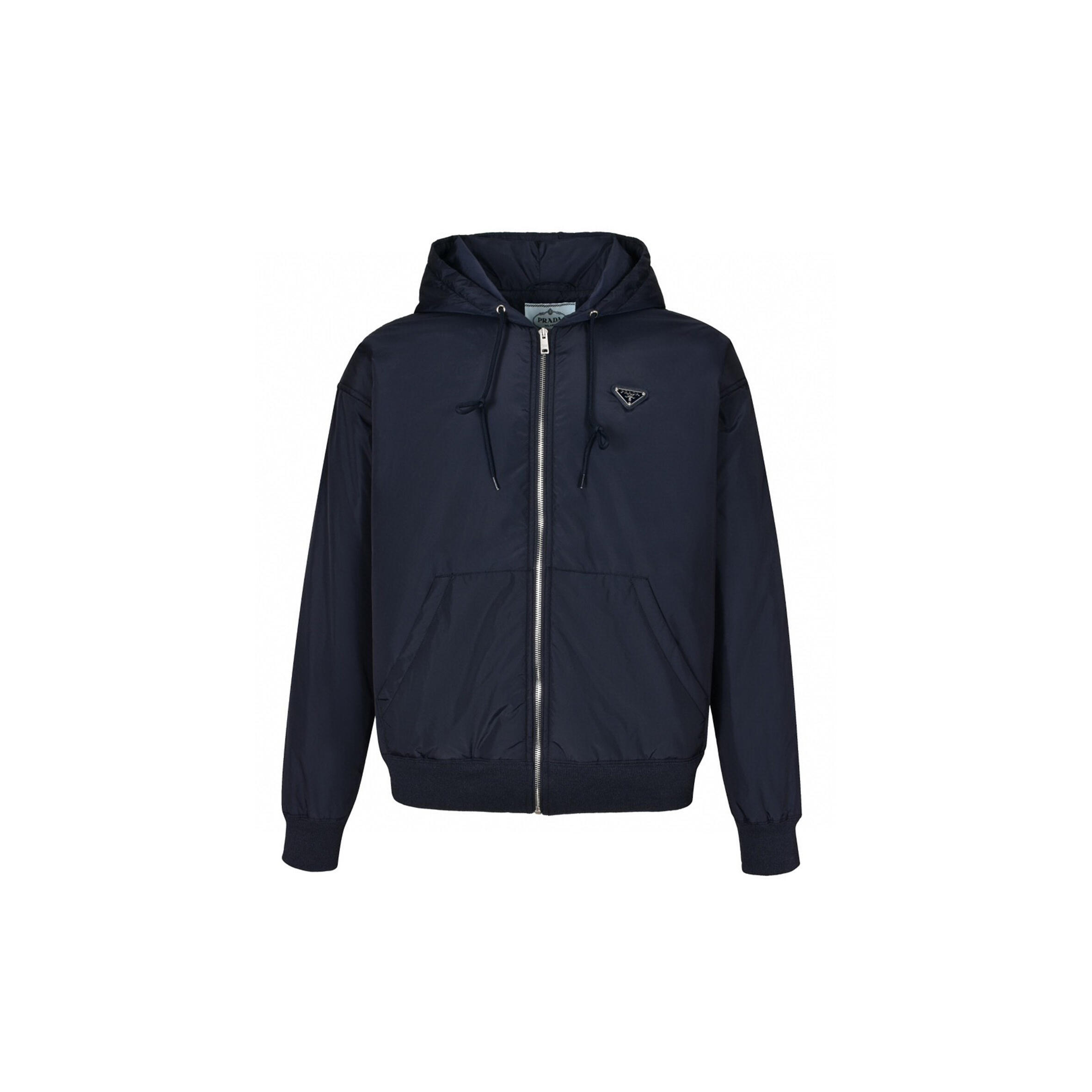 PRADA BRAND-PLAQUE NYLON JACKET 